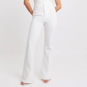 BOA White Wide Leg Suit Trousers